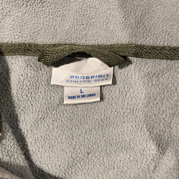 PROSPIRIT Mens L Green Fleece 1/4 Zip Zipped Pockets Pullover Sweatshirt - Picture 4 of 8